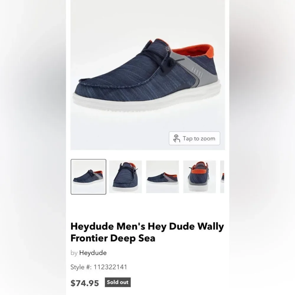 🔥🔥 Heydude Men's Hey Dude Wally Frontier Deep Sea Size 13 -‎ PERFECT Condition